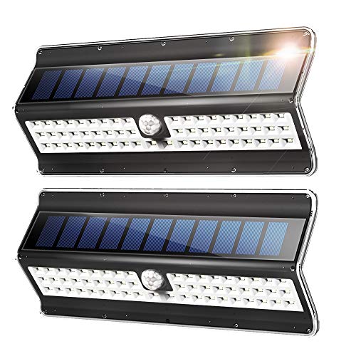 2 Stück EZBASICS Solarleuchte für Außen 56 LED, Solar, Solarlicht mit Bewegungssensor für Außen