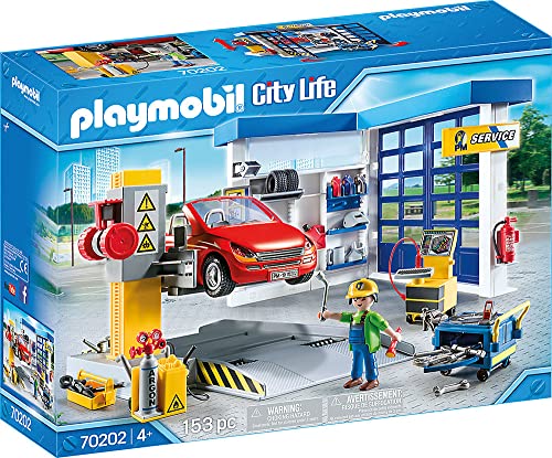 PLAYMOBIL City Life 70202 Autowerkstatt, Ab 4 Jahren, 153-teilig [Exklusiv bei Amazon]