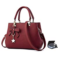 URAQT Elegant Handtasche Damen Umhängetasche, Damenhandtaschen Frauen Stilvolle PU Schultertasche, Shopper Taschen Umhängetasche mit Mehrere Taschen Fächer Geschenke für Damen