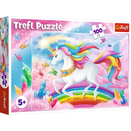 Trefl, Puzzle, Kristallwelt der Einhörner, 100 Teile, für Kinder ab 5 Jahren