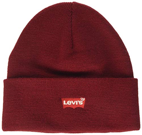 Levi's Herren Red Batwing Embroidered Slouchy Beanie Strickmütze