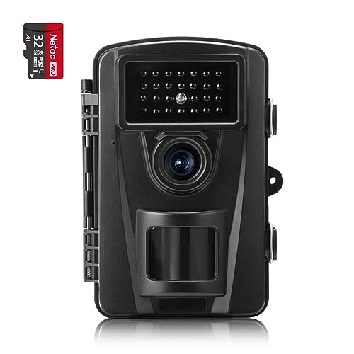 COOLIFE 28MP 1520P HD Wildkamera Fotofalle IP66 Wasserdicht Jagdkamera 940nm IR LEDs Nachtsicht Bewegungsmelder 0,2s Schnelle Trigger Geschwindigkeit Nachtsicht Wildkamera mit 32G Speicherkarte