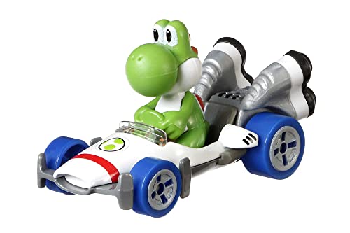 Hot Wheels GBG29 — Mario Kart Replica 1:64 Die-Cast Yoshi, Spielzeug ab 3 Jahren