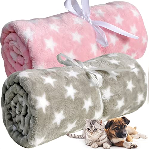 LeerKing Hundedecke Katzendecke 2er Pack Schlafdecke waschbar Welpendecke Tierdecke für Sofa und Tierbett 75*100cm