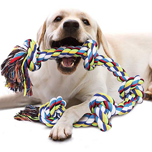 Hundespielzeug  Seil für Starke große Hunde, Zerrspielzeug - 5 Knoten Tau, 92 cm