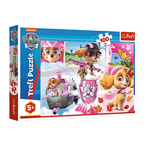 Trefl, Puzzle, Skye in Aktion, PAW Patrol, 100 Teile, für Kinder ab 5 Jahren