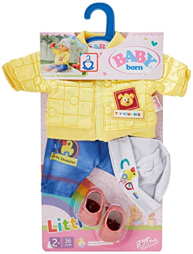 BABY born Little Cool Kids Outfit für 36cm Puppen - Leicht für Kleine Hände, Kreatives Spiel fördert Empathie & Soziale Fähigkeiten, für Kleinkinder ab 2 Jahren - Inklusive Jacke, Hose, Hut & mehr
