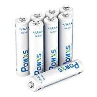 8 Stück POWXS AAA Batterien wiederaufladbar, Micro AAA Akku, 1,200 Ladezyklens, geringe Selbstentladung 1,2V NI-MH AAA Akku