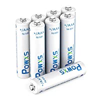 8 Stück POWXS AAA Batterien wiederaufladbar, Micro AAA Akku, 1,200 Ladezyklens, geringe Selbstentladung 1,2V NI-MH AAA Akku