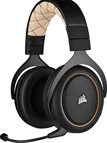 Corsair HS70 PRO Wireless Gaming Headset (7.1 Surround Sound, Low Latency 2.4 GHz Wireless, 40ft Wireless Range, Lightweight, Noise-Cancelling Detachable Microphone with PC, PS4 Compatibility) - Cream