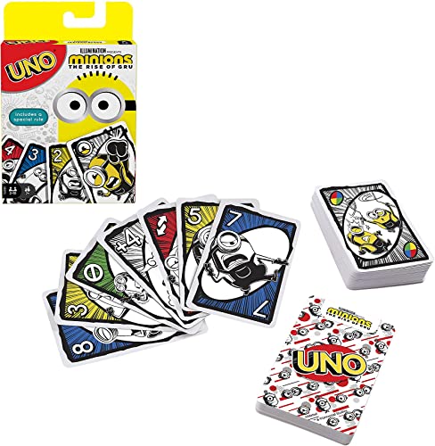 Mattel Games GKD75 - UNO Edition zum Minions Film: The Rise of Gru von Illumination, Kartenspiel für Kinder und Familien, mit 112 Karten, für Kinder ab 7 Jahren