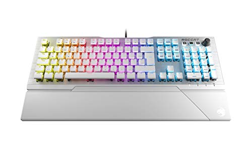 Roccat Vulcan 122 - Mechanische Gaming Tastatur, AIMO LED Einzeltastenbeleuchtung, Titan Switches, Aluminiumoberfläche, Multimedia-Tasten, Handballenauflage, Tactile Switch, weiß