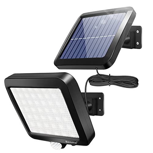 BENMA Solarlampen für Außen, 56 LEDs Solarleuchten 120° Superhelle Solar Wandleuchte mit Bewegungsmelder, IP65 Wasserdichte Garten Sicherheitswandleuchte mit 5m Kabel [Energieklasse A+++]