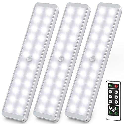 3 Stück Racokky LED Sensor Licht 24 LEDs,Schrankbeleuchtung,Wiederaufladbar Schranklicht mit Bewegungsmelder