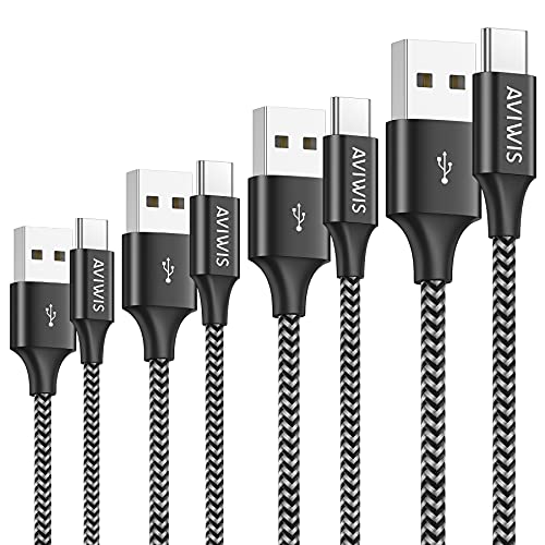 USB C Kabel 3.1A Schnellladekabel, [4Pack 0.5M 1M 2M 3M] Ladekabel USB C Nylon USB Typ C Ladekabel für Samsung Galaxy S22 S21 S20 fe A52 S10 S9 S8, Huawei P50 P40 Pro, Redmi Note 11 10 Pro usw