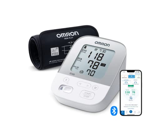 OMRON X4 Smart Automatisches Blutdruckmessgerät, klinisch validiert, auch für Diabetiker und Schwangere, mit kostenloser Smartphone App für iOS und Android, „Gut“ bei Stiftung Warentest 09/2020
