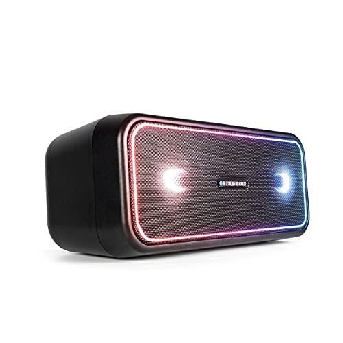 Blaupunkt Bluetooth Party Lautsprecher PS 200, Bluetooth 4.2, AUX-IN, Party-Speaker mit Mehrfarbige LED Beleuchtung, Integrierter Akku in schwarz