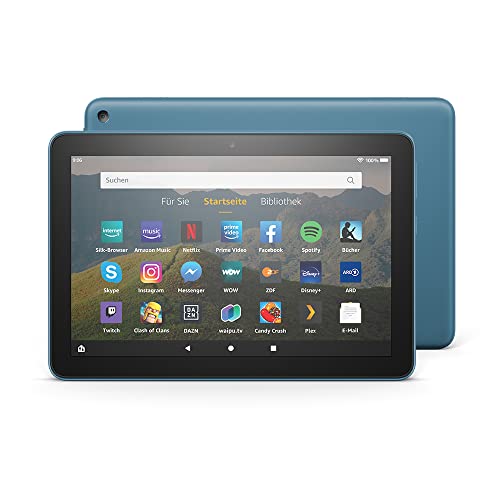 Fire HD 8-Tablet, 8-Zoll-HD-Display, 32 GB, Dunkelblau, Mit Werbung, für Unterhaltung unterwegs (2020)