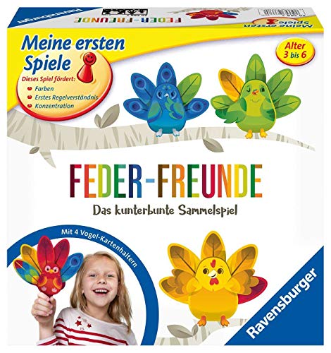 Ravensburger 20587- Feder-Freunde - Kinderspiel, ein kunterbuntes Sammelspiel für 2-4 Spieler, Farben lernen ab 3 Jahren