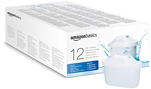 Amazon Basics Wasserfilterkartusche, Brita Maxtra+ Compatible | 12er packs | mit einem Tischwasserfilter von Amazon Basics oder den BRITA-Modellen MAXTRA/MAXTRA+/PerfectFit