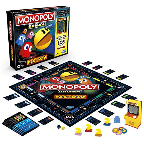 Hasbro Monopoly Arcade Pac-Man, Monopoly Brettspiel für Kinder ab 8 Jahren, inklusive Bank- und Arcade-Automat