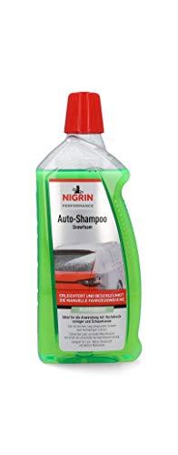 NIGRIN 20605 Auto Snowfoam 1 Liter, Foam Schaum-Shampoo erzeugt dichten,langhaftenden,schmutzlösenden Schaumteppich,Bubblegum-Duft