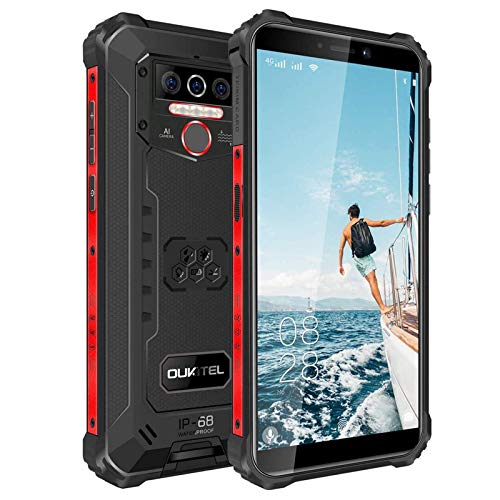 OUKITEL WP5 Outdoor Smartphone 8000mAh ohne Vertrag, Outdoor Handy Dual 4G, Robustes Handy Android 10, IP68 Wasserdichter, Face/Fingerprint ID, 4GB+32GB, 5,5 Zoll Triple Kamera, 4 LED Blitzlicht