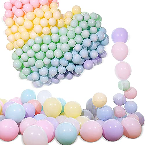 100 Stück Luftballons Pastell, Macaron Ballon,Macaron Luftballons,Bunt Luftballons Pastell, Latex Farbige Ballons, Macaron Luftballons für Party Dekorative Ballons