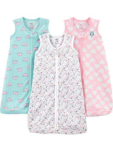 3er-Pack Simple Joys by Carter's Baby Mädchen Ärmelloser Schlafsack aus Baumwolle / Größe: 0 - 9 Monate