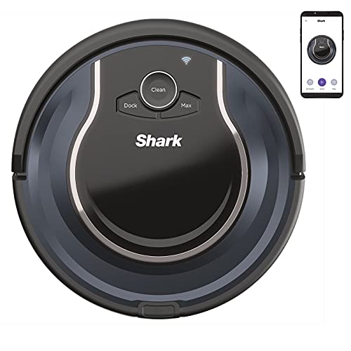 Shark ION Saugroboter [RV750EU], Roboter Staubsauger, DREI-Bürsten-System, für alle Böden sowie Ecken und Kanten, geeigent für Tierhaushalt, kinderleichtes Entleeren, WLAN-App, Schwarz und Grau