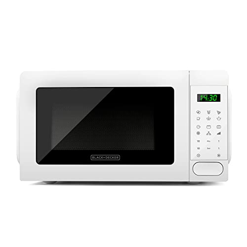 Black+Decker BXMZ701E - digitale Mikrowelle mit 20l Volumen und 700W Mikrowellenleistung, 10 Leistungsstufen. Auftaufunktion. Automatikprogramm mit 6 Rezepten.