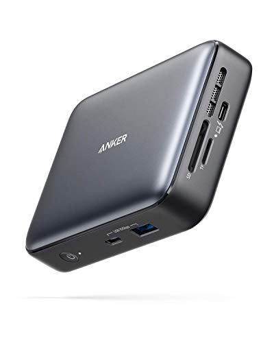 Anker PowerExpand 7-in-1 Thunderbolt 3 Mini Dock Station für USB-C Laptops, Max 45W zum Aufladen von Laptops, 4K HDMI, 1Gbps Ethernet, USB-A Gen 2, SD 4.0, (Kabel Nicht im Lieferumfang enthalten)