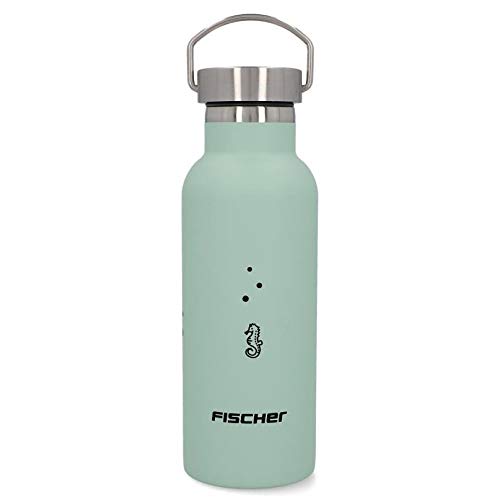 FISCHER Trinkflasche Edelstahl 500 ml | Kinder | Schraubverschluss | lebensmittelecht