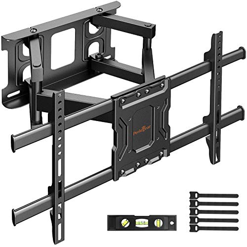 Perlegear TV Wandhalterung Ausziehbare, Schwenkbare Neigbare TV Halterung für 37-75 Zoll Flach & Curved Fernseher bis zu 60kg, Wandhalterung Fernseher max.VESA 600x400mm