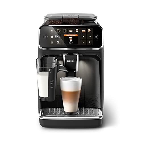 Philips Series 5400 Kaffeevollautomat – LatteGo Milchsystem, 12 Kaffeespezialitäten, Intuitives Display, 4 Benutzerprofile, Schwarz (EP5441/50)