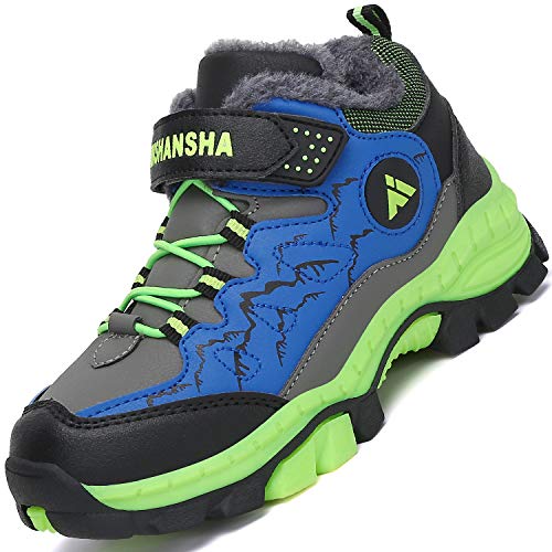 Mishansha Kinder Winterschuhe Rutschfeste Warme Gefütterte Winterstiefel für Jungen Mädchen Gr.26-40   / Größe: 24 - 26