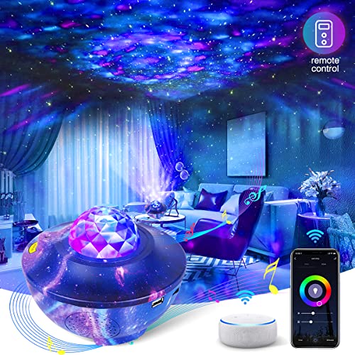 Sternenhimmel-Projektor LED-Nachtlicht Sternenlicht-Projektor für Schlafzimmer-Bluetooth-Lautsprecher Arbeiten mit Alexa Google Assistant Galaxy Globe-Projektor für Weihnachten im Schlafzimmer Bedroom