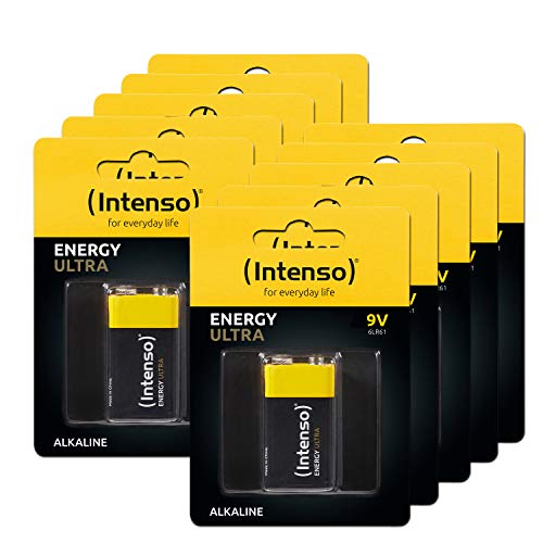 10x Intenso Energy Ultra 9V Block Alkaline Batterie - 6LR61, 10x 9V Block 1er Pack