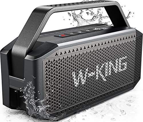 W-KING Bluetooth Lautsprecher, 60W RMS (80W Peak) Bluetooth Lautsprecher groß Musikbox Box Outdoor mit Deep Bass, IPX6 Wasserdicht Lautsprecher Boxen Bluetooth 5.0, 40h Playtime, TF-Karte, AUX, NFC