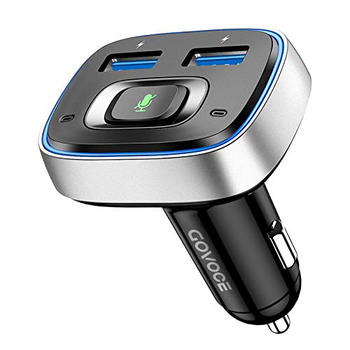 Arylic Bloototh 5.0 FM Transmitter für Auto Adapter.ladegerät&Adapter,Support Siri& Google Voice Assistant,Stimme zum Anrufen von Spotify,Sirux XM, oder Anderen App.Echte freihändig-GoVoce VC 100