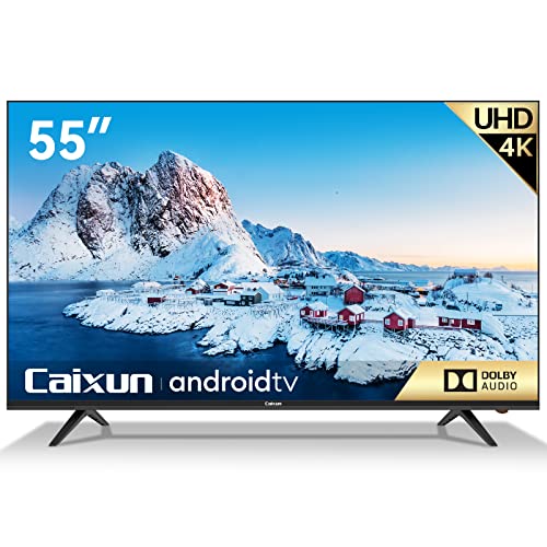 Caixun EC55S1A Fernseher 55 Zoll (138cm) 4K UHD HDR Smart LED TV (HDR10,Android TV 9.0,Triple Tuner,DVB-T2/T/C/S2/S, Bluetooth, Google Assistant)