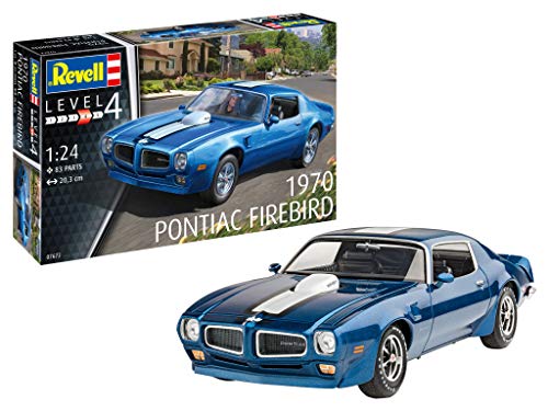 Revell 7672 1970 Pontiac Firebird, Automodellbausatz 1:24, 20,3 cm Zubehör, Unlackiert