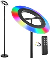 Anten RGB LED Deckenfluter | RGB+ Helligkeit Dimmbar | Stehleuchte mit Fernbedienung | Multi Farbwechsel Leselampe | Stehlampe für Schlafzimmer, Wohnzimmer