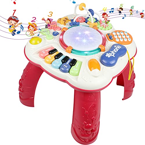 Spieltisch Baby Spielzeug ab 1 2 3 Jahre Kinderspielzeug Motorikspielzeug Lernspielzeug Activity Center Baby mit Lichtern Musikspielzeug Kinder Spielzeug Geschenk Mädchen Junge ab 1 2 3 Jahre