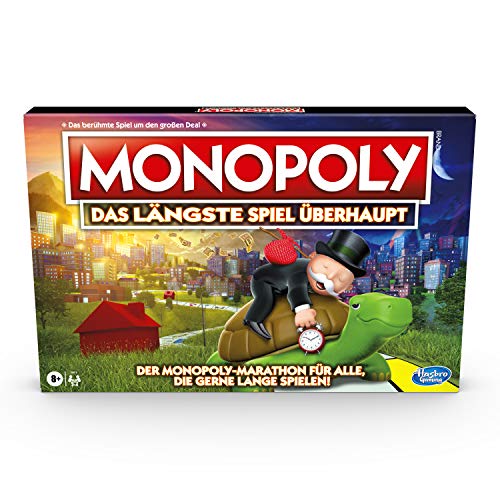 Monopoly – das längste Spiel überhaupt, klassisches Monopoly Spielprinzip mit längerer Spielzeit ab 8 Jahren - Exklusiv bei Amazon
