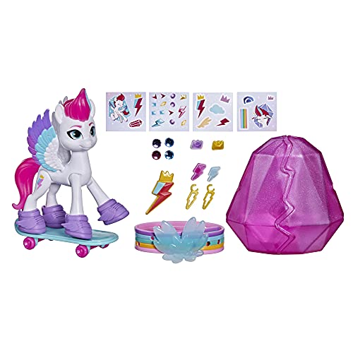 My little Pony: A New Generation Kristall-Abenteuer Zipp Storm, 7,5 cm großes weißes Pony mit Überraschungsaccessoires, Freundschaftsarmband