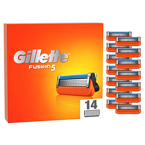 Gillette Fusion 5 Rasierklingen, 14 Ersatzklingen für Nassrasierer Herren mit 5-fach Klinge