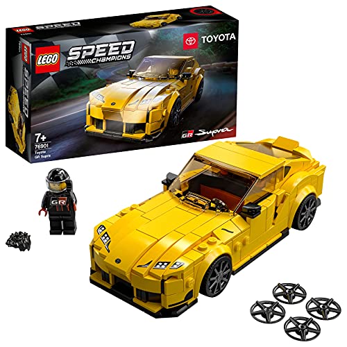 LEGO 76901 Speed Champions Toyota GR Supra Rennwagen, Spielzeugauto, Modellauto zum selber Bauen