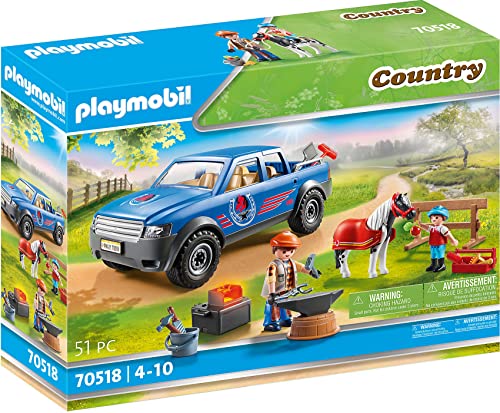 PLAYMOBIL Country 70518 Mobiler Hufschmied, Mit Lichteffekt, Ab 4 Jahren