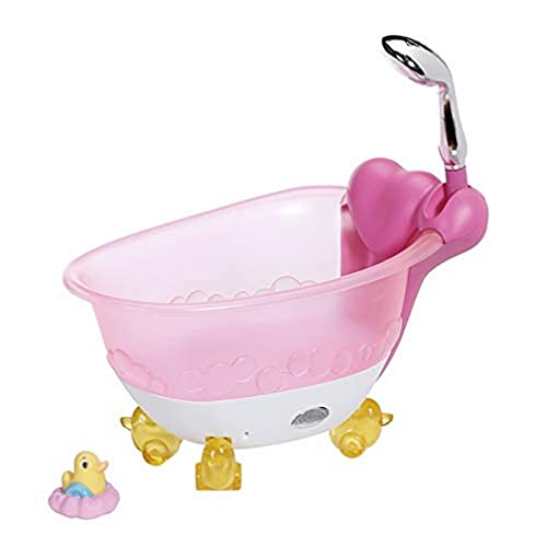 Zapf Creation 831908 BABY born Bath Badewanne mit Licht- und Sound-Effekten und echtem Wasser sowie Badeente, Puppenzubehör für Puppen bis 43 cm